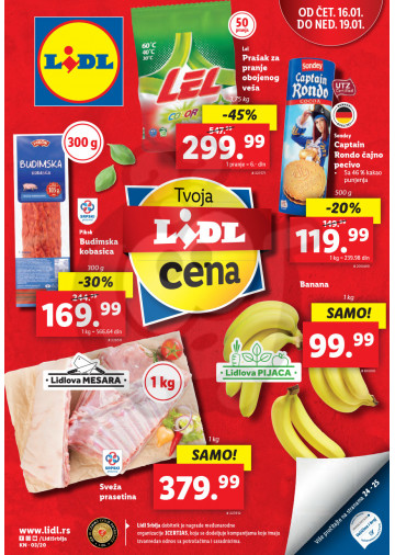 Lidl Srbija Katalog Akcija 16 01 22 01 2020 Kuda U Kupovinu