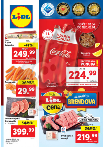 Lidl Srbija Katalog Akcija Hrana 02 04 08 04 2020 Kuda U Kupovinu