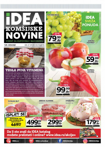 Idea Vikend Nedeljna Akcija 27 09 03 10 2019 Kuda U Kupovinu