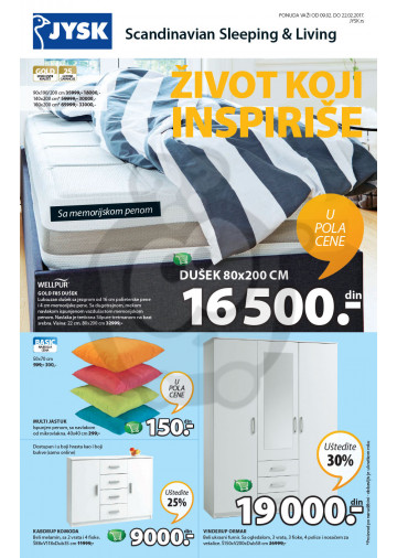 Jysk Katalog Akcija Sve Za Kucu 09 02 22 02 2017 Kuda U Kupovinu
