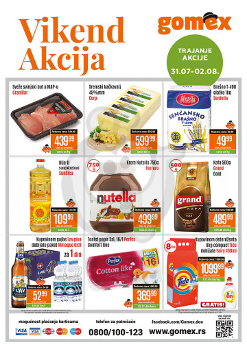 Gomex Vikend Akcija 31 07 02 08 2020 Kuda U Kupovinu