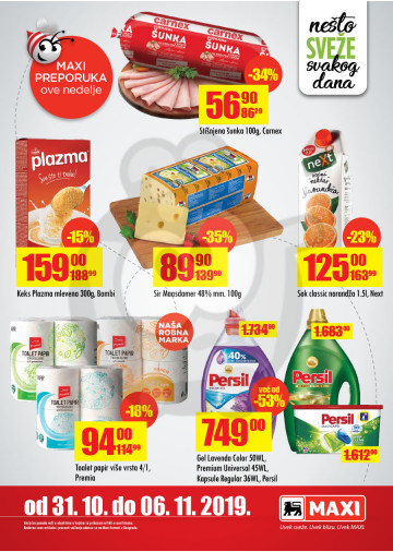 Maxi Nedeljna Akcija 31 10 06 11 2019 Kuda U Kupovinu