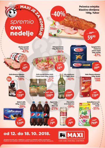 Maxi Nedeljna Akcija 12 10 18 10 2018 Kuda U Kupovinu