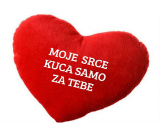 Crveno plišano srce sa tekstom ili slikom po vašoj želji!