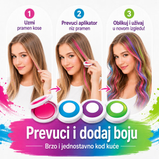 Magične boje za kosu – set 4 privremene boje