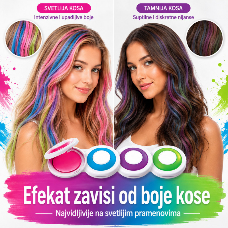 Magične boje za kosu – set 4 privremene boje