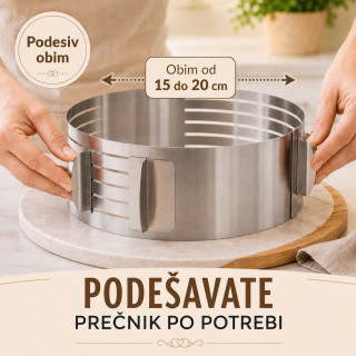 Inox kalup za torte i patišpanj sa prorezima za sečenje kora