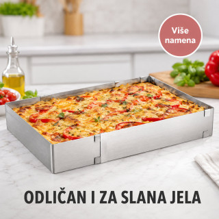 Pravougaoni podesivi kalup od inox-a za spremanje poslastica i jela