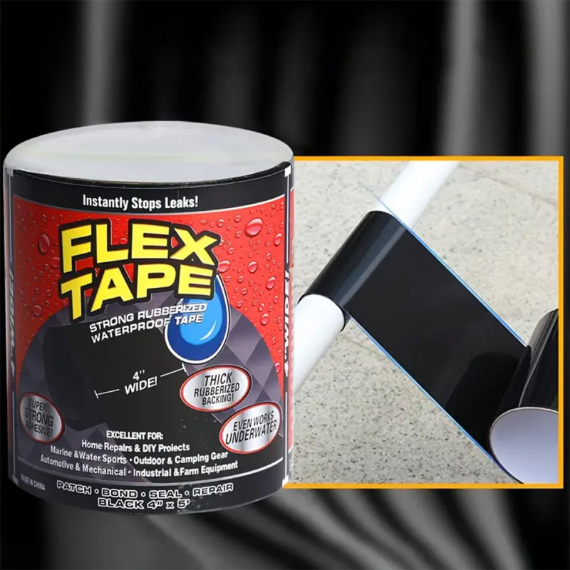 FLEX TAPE 10 x 150 cm - Crna super jaka vodootporna izolir traka za sve vrste popravki