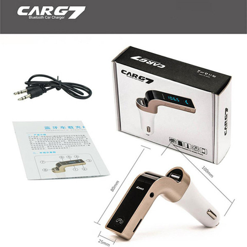 CAR G7 - Mini Bluetooth transmiter zvuka za auto  + punjač za telefon