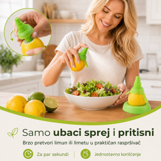 Sprej za limun i limetu – set 2u1 sa podmetačem