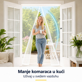 Magic Mesh magnetna mreža za vrata – protiv komaraca i insekata - BELA
