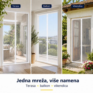Magic Mesh magnetna mreža za vrata – protiv komaraca i insekata - BELA