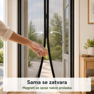 Magic Mesh magnetna mreža za vrata – protiv komaraca i insekata - CRNA
