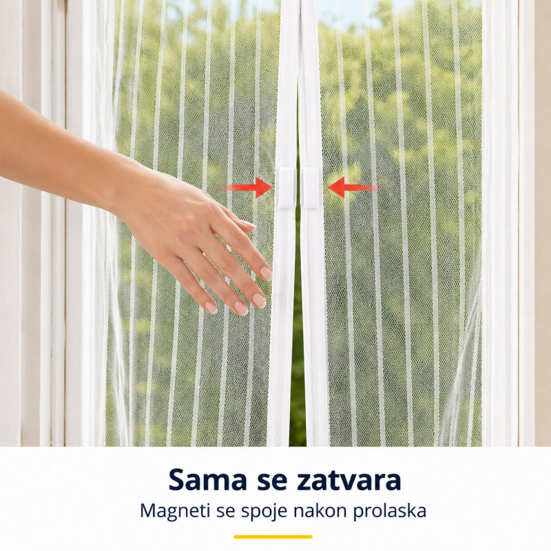 Magic Mesh magnetna mreža za vrata – protiv komaraca i insekata - BELA