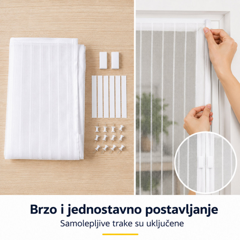 Magic Mesh magnetna mreža za vrata – protiv komaraca i insekata - BELA