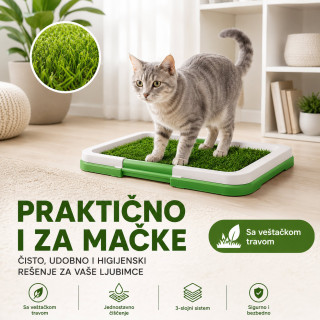 Higijenski toalet za ljubimce sa veštačkom travom za pse i mačke – za stan i terasu
