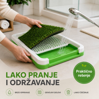 Higijenski toalet za ljubimce sa veštačkom travom za pse i mačke – za stan i terasu