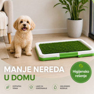 Higijenski toalet za ljubimce sa veštačkom travom za pse i mačke – za stan i terasu