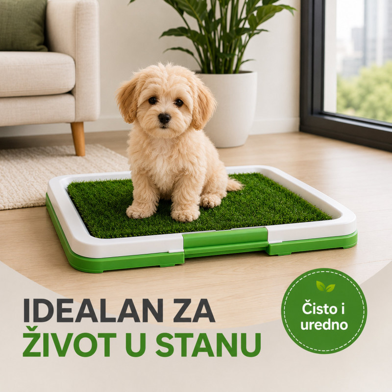 Higijenski toalet za ljubimce sa veštačkom travom za pse i mačke – za stan i terasu