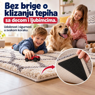 Ruggies - Silikonski držači za tepih protiv klizanja i savijanja ivica 4 komada
