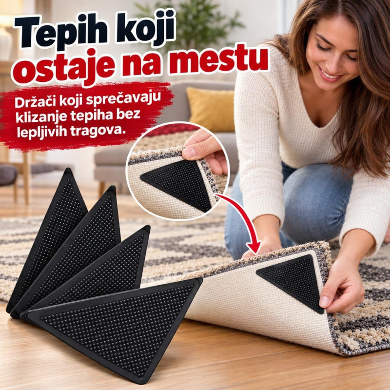 Ruggies - Silikonski držači za tepih protiv klizanja i savijanja ivica 4 komada