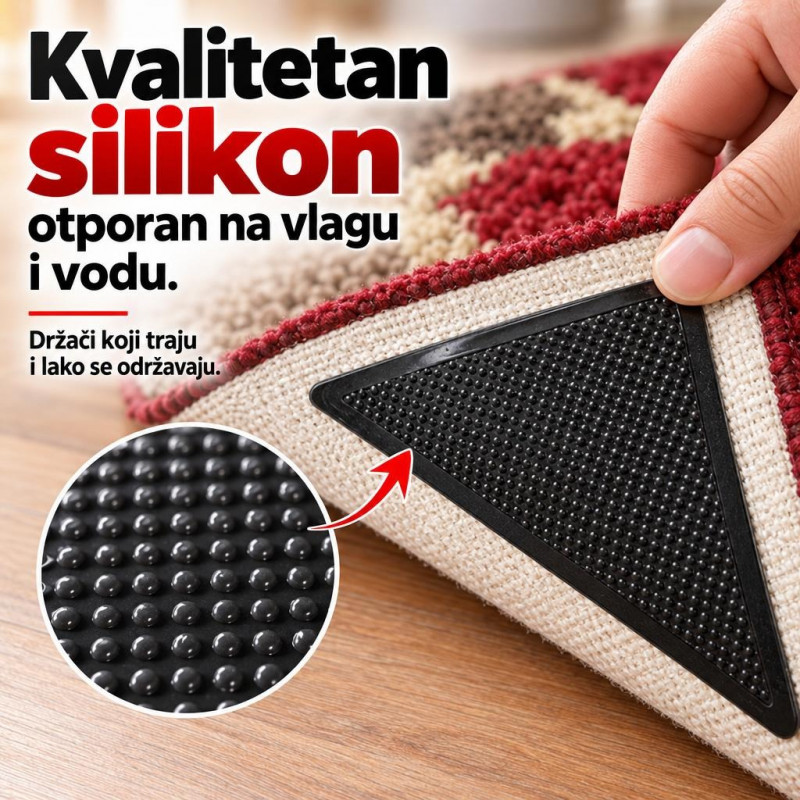 Ruggies - Silikonski držači za tepih protiv klizanja i savijanja ivica 4 komada