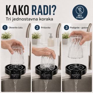 Automatski ispirač čaša i flaša za sudoperu