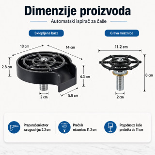 Automatski ispirač čaša i flaša za sudoperu
