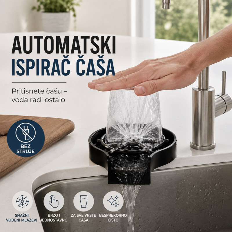 Automatski ispirač čaša i flaša za sudoperu