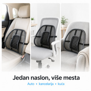 Mrežasti naslon za leđa i udobnije sedenje - za auto, kuću i kancelariju