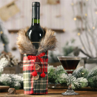 Christmas Wine - Dekorativna navlaka za vinsku flašu sa krznom