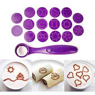 Magična kašika sa šablonima za ukrašavanje kafe, kolača ili slanih jela 