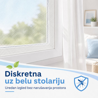 Bela mreža za prozor protiv komaraca 1,3 x 1,5 m