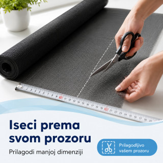 Crna mreža za prozor protiv komaraca 1,3 x 1,5 m