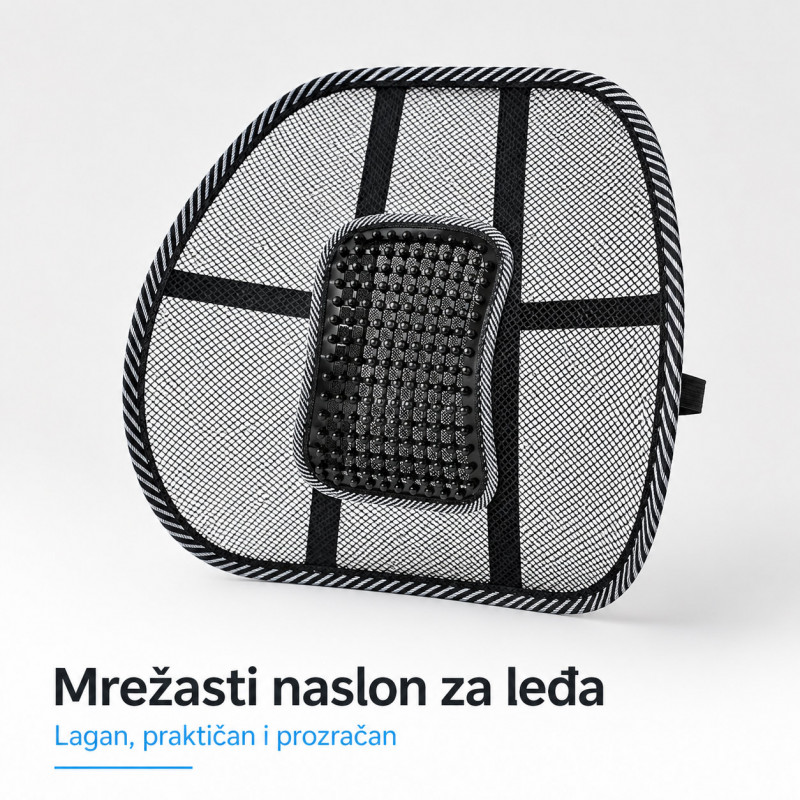 Mrežasti naslon za leđa i udobnije sedenje - za auto, kuću i kancelariju