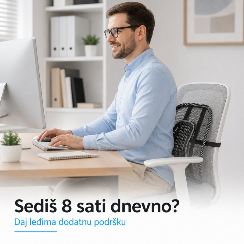 Mrežasti naslon za leđa i udobnije sedenje - za auto, kuću i kancelariju