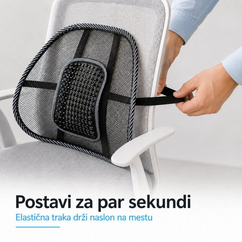 Mrežasti naslon za leđa i udobnije sedenje - za auto, kuću i kancelariju