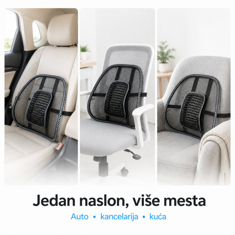 Mrežasti naslon za leđa i udobnije sedenje - za auto, kuću i kancelariju