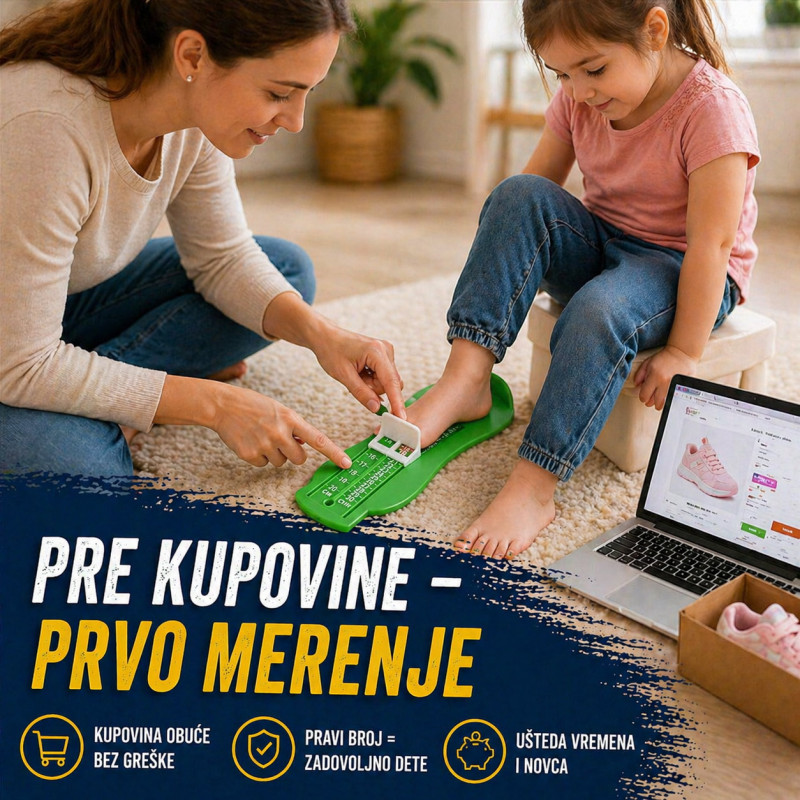 Merač dečijih stopala - Izmeri stopalo kod kuće za 10 sekundi
