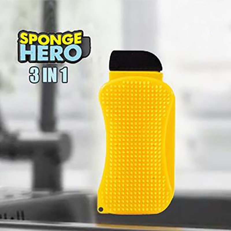 Sponge Hero - 3u1 četka, sunđer i lopatica za pranje sudova