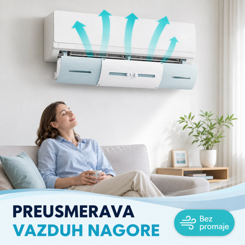 Podesivi vetrobran za klimu – bez direktnog duvanja 
