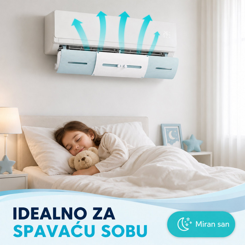 Podesivi vetrobran za klimu – bez direktnog duvanja 