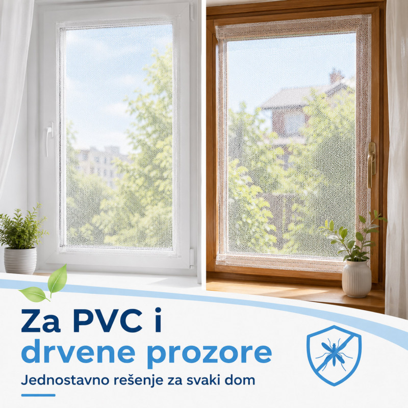 Bela mreža za prozor protiv komaraca 1,3 x 1,5 m
