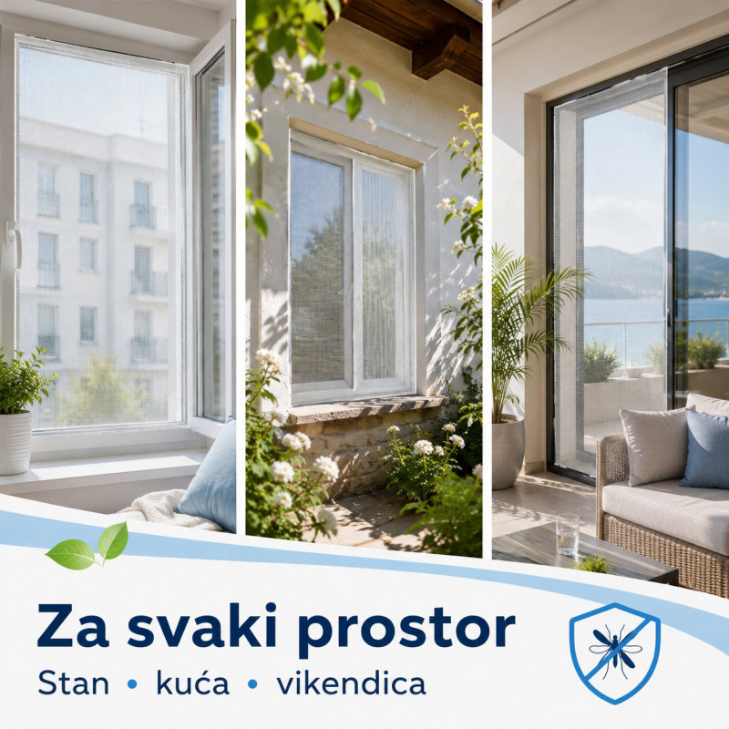 Bela mreža za prozor protiv komaraca 1,3 x 1,5 m