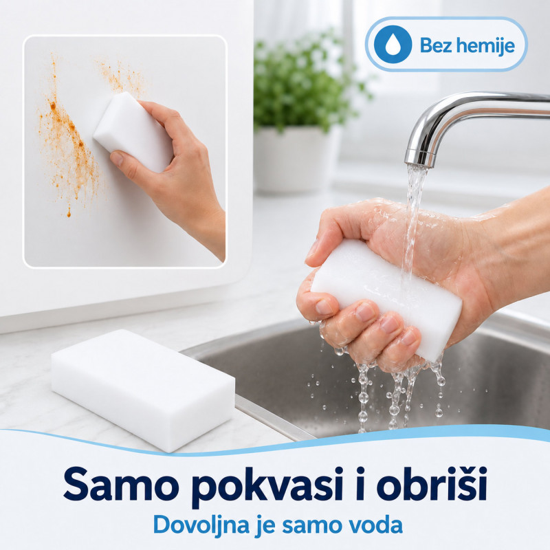 Set 2 magična melaminska sunđera za čišćenje bez hemije
