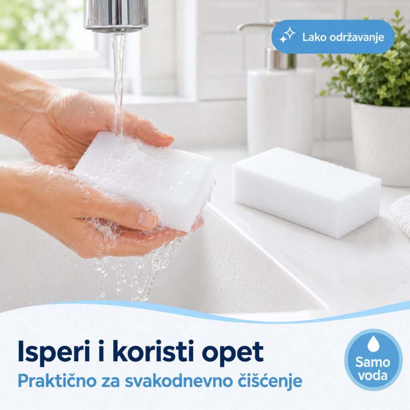 Set 2 magična melaminska sunđera za čišćenje bez hemije