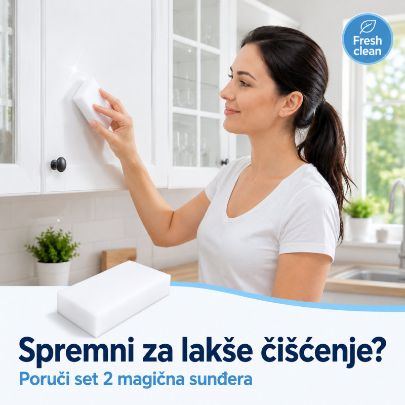 Set 2 magična melaminska sunđera za čišćenje bez hemije