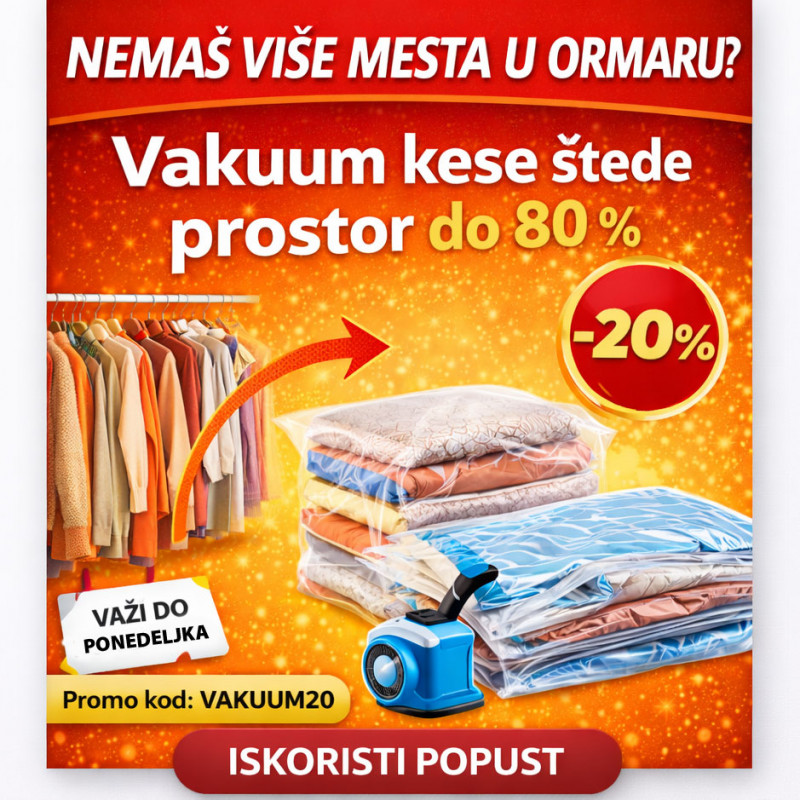 Vakuum kesa za odlaganje odeće 60 x 80 cm