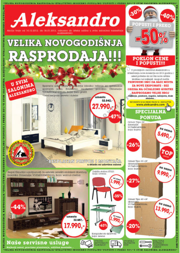 Aleksandro Namestaj Katalog Akcija 10 12 06 01 2012 Kuda U Kupovinu
